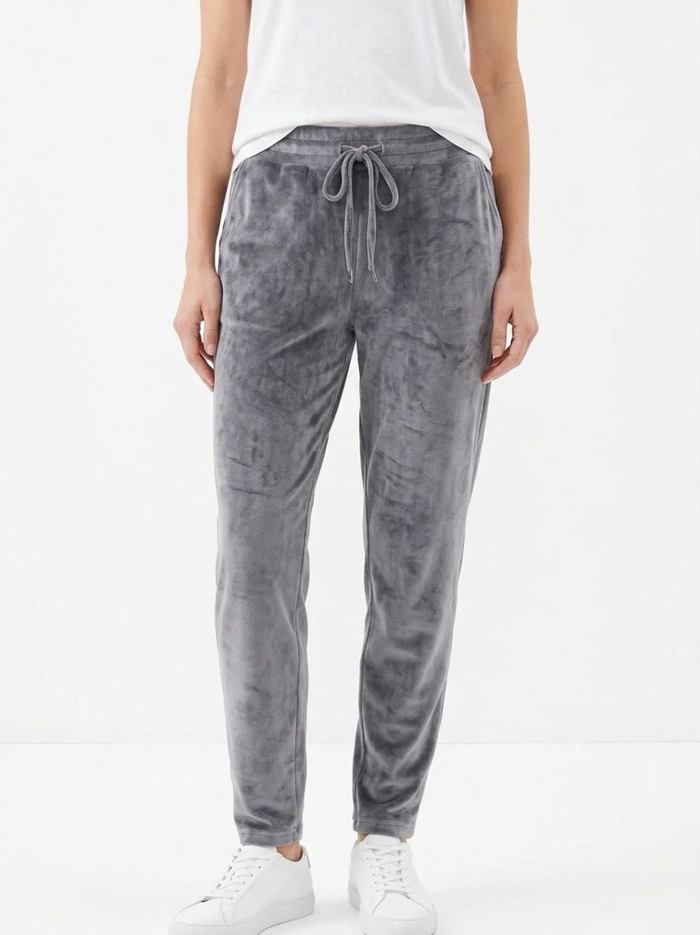 FREE PRESS | NORDSTROM Velour Gray Drawstring Waist Jogger Pants Women’s Size L